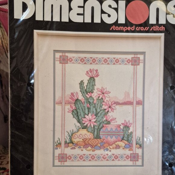 Stamped Cross stitch Desert Cactus Kit by Dimensions - Picture 1 of 4
